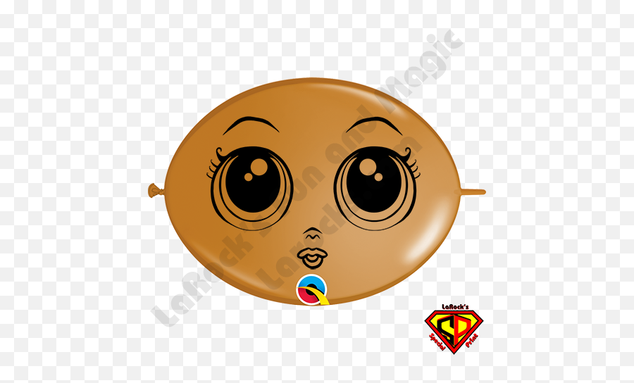 6 Inch Quick Link Doll Face Mocha Balloons - Qualatex Quick Link Balloons Emoji,Blush Emoticon
