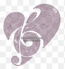 Custom Purple Heart Shape Music Note - With Treble Clef Clipart Emoji