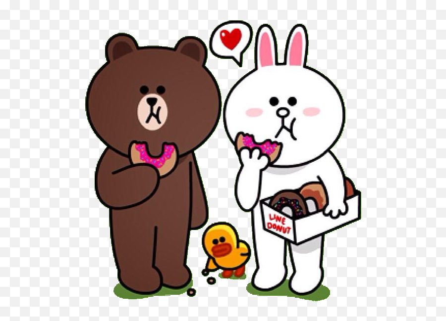 Eating - Cony And Brown Eating Emoji,Bear Hot Emoji
