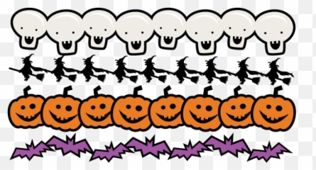 Cut Clipart Border - Line Halloween Emoji