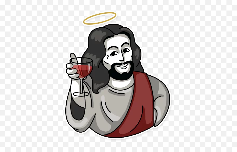 Zhisus Stickers For Telegram - Sticker Jesus Emoji,Wine Drinking Emoji