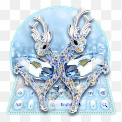 Blue Diamond Deer Keyboard - Art Emoji,Deer Emojis