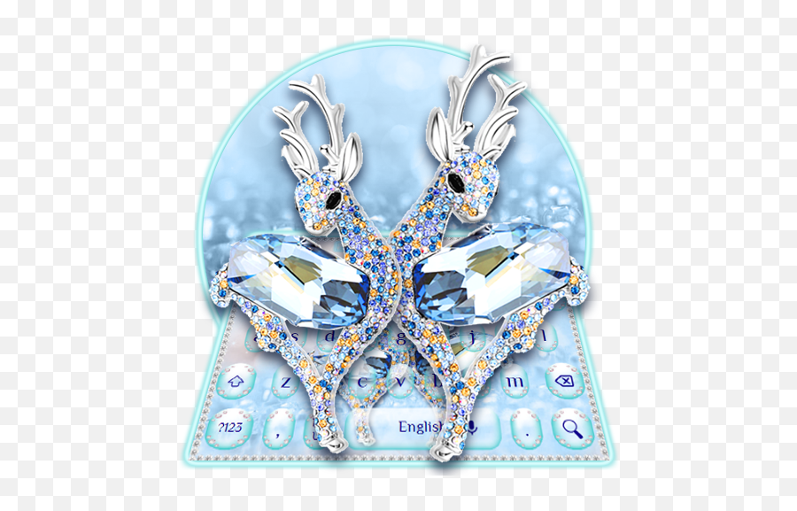 Blue Diamond Deer Keyboard - Art Emoji,Deer Emojis