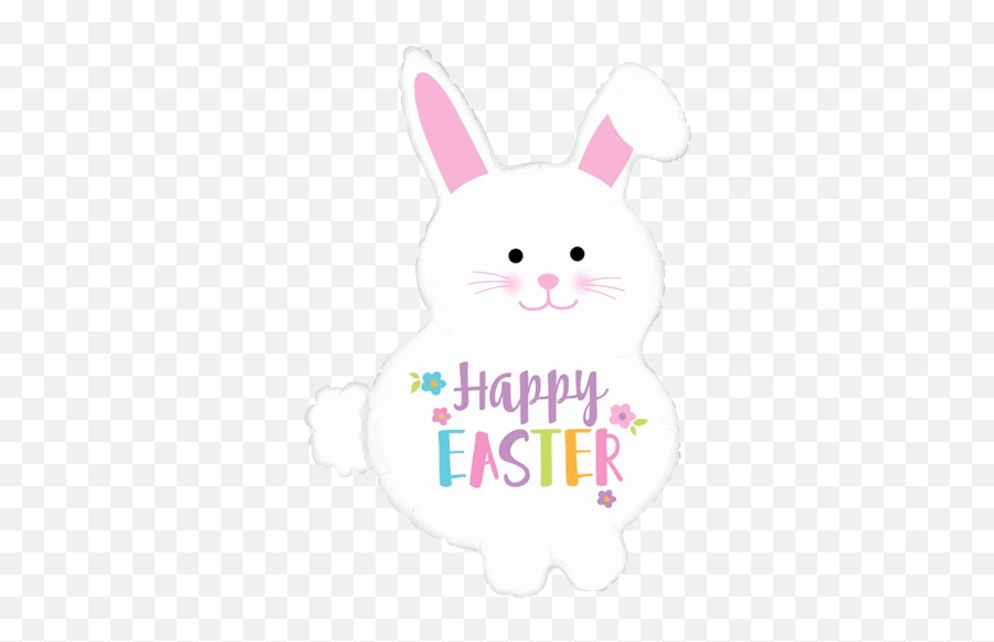 32 Happy Easter Bunny Balloon - Rabbit Emoji,Easter Bunny Emoji