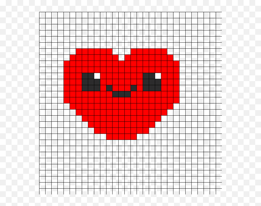 Cute Kawaii Heart Perler Bead Pattern Pixel Art Planete Mars