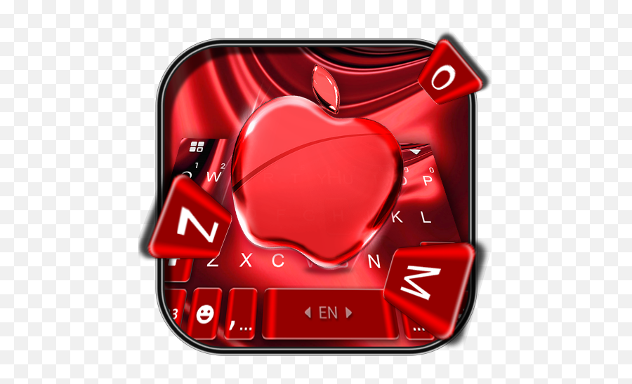 Red Cherry Blush Apple Keyboard Theme - Heart Emoji,Samsung Blushing Emoji