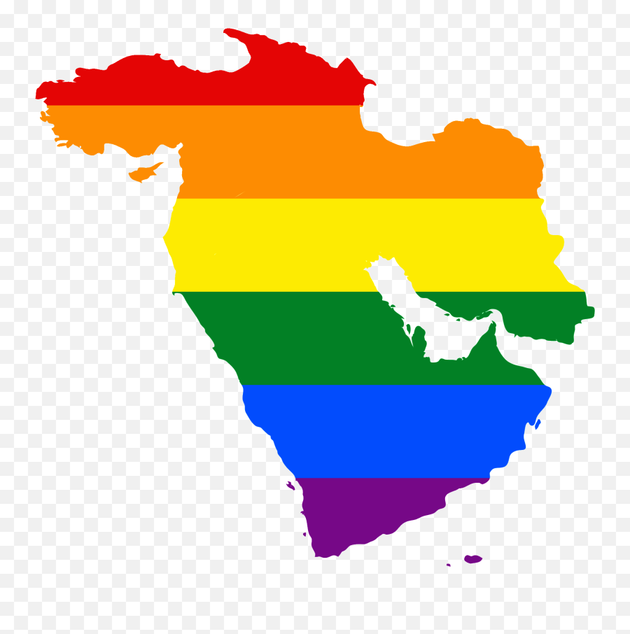 Lgbt Flag Map Of The Middle East - Middle East Png Emoji,Lesbian Flag Emoji