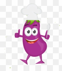 Chef Aubergine Clipart - Gambar Animasi Telur Koki Emoji,Chef Hat Emoji