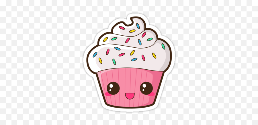 Cute Kawaii Drawings Cute Cupcake - Cute Cupcake Drawing Emoji,Emoji Cupcake Ideas
