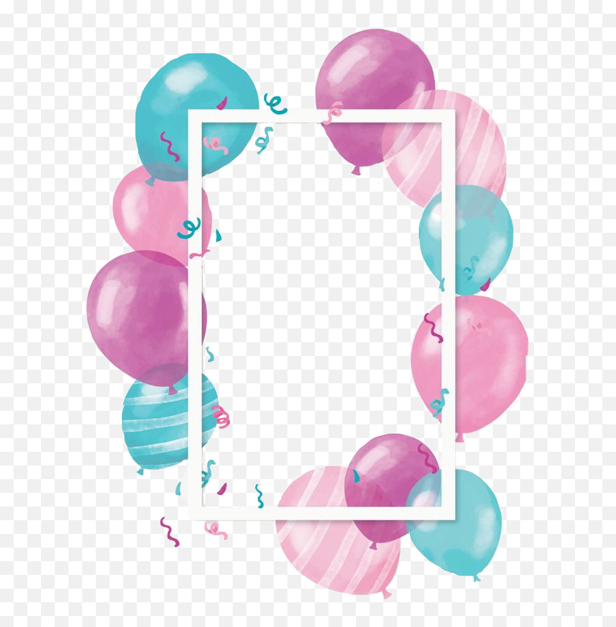 Frame Happy Birthday Balloons Sticker - Pink Color Balloons Png Emoji,Emoji Birthday Balloons