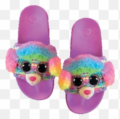 Ty Rainbow Sequin Beanie Boo Slide - Slipper Emoji