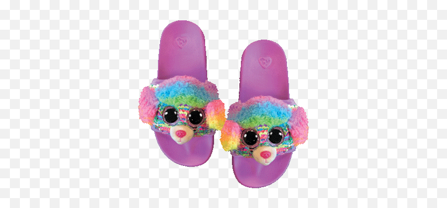 Ty Rainbow Sequin Beanie Boo Slide - Slipper Emoji,Rainbow And Candy Emoji
