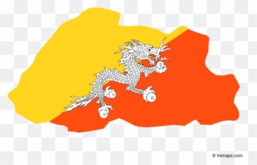 Flag Map Of Bhutan - Bhutan Flag Map Emoji,Cameroon Flag Emoji