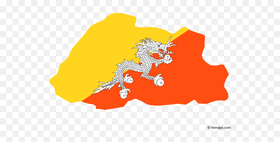Flag Map Of Bhutan - Bhutan Flag Map Emoji,Cameroon Flag Emoji