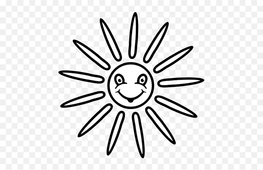 Vector Graphics Of Very Happy Sun - Gambar Matahari Kartun Hitam Putih Emoji,Sunflower Emoji