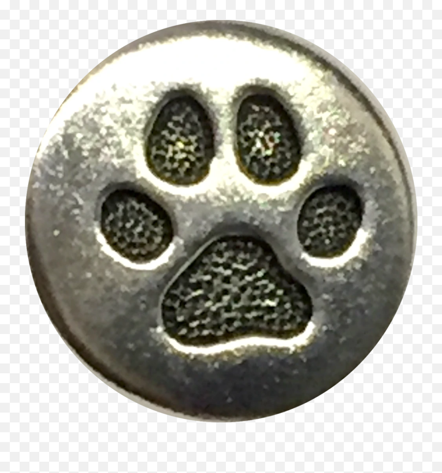 Small Silver Paw Button Tierracast - Smile Emoji,Paw Emoticon