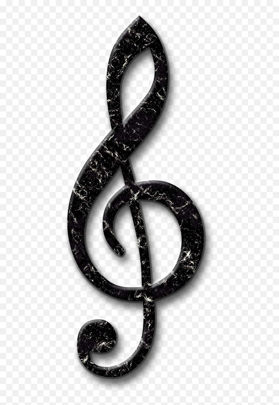 Black Marble Effect Music Treble Clef - Music Key Png Emoji,Bass Clef Emoji