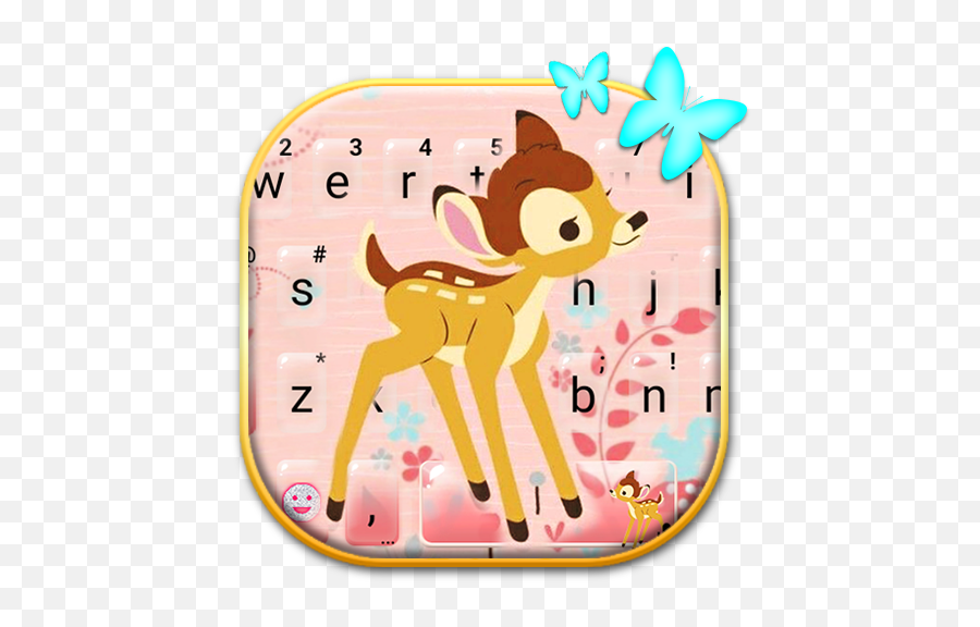 Cute Butterfly Deer Keyboard Theme Emoji,Deer Emojis