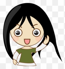 Cute Emo Girl Portrait Vector Graphics - Asian Cartoon Emoji