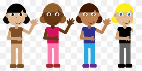 Four Different Girls - Drawing Group Of Emoji