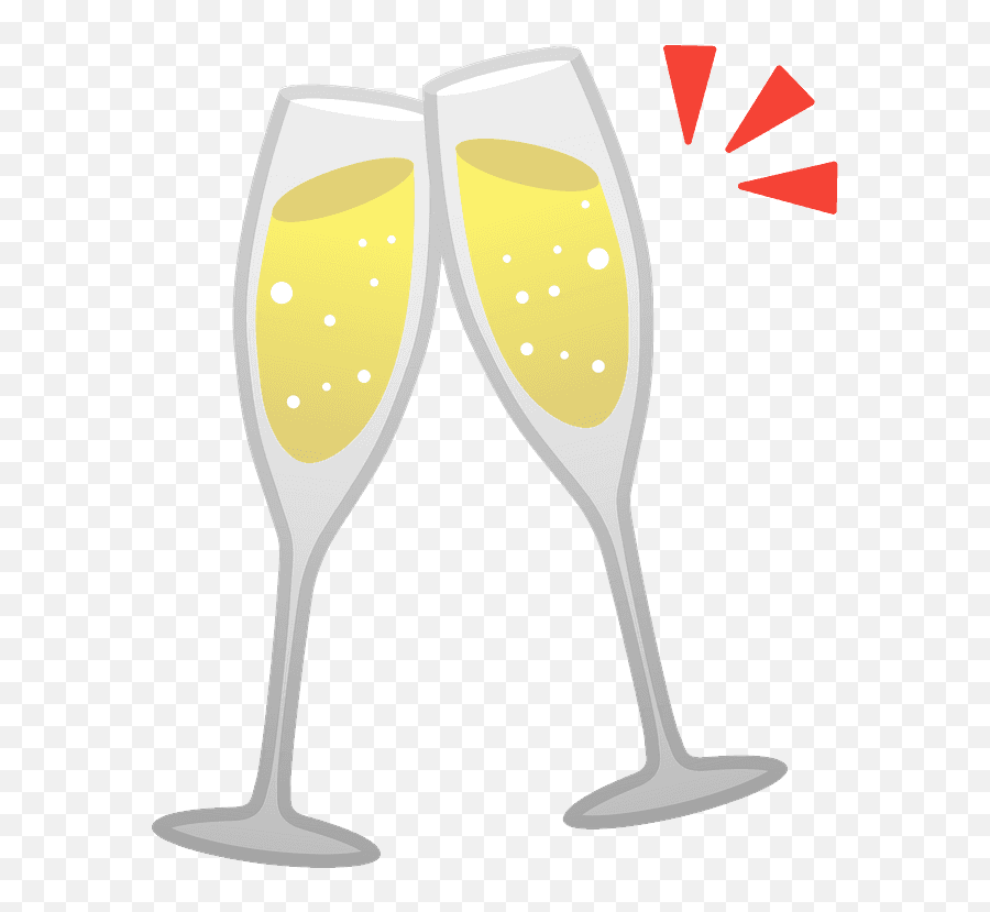 Clinking Glasses Emoji Clipart - Champagne Glasses Emoji,Google Beer Emoji