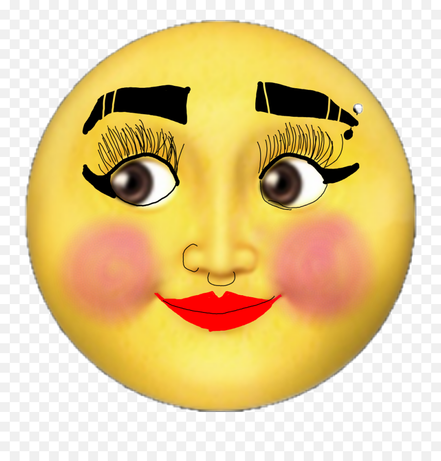 Moon Moonemoji Emoji Sticker By We Love Picsart - Moon Emoji With Makeup,Moon Face Emoji