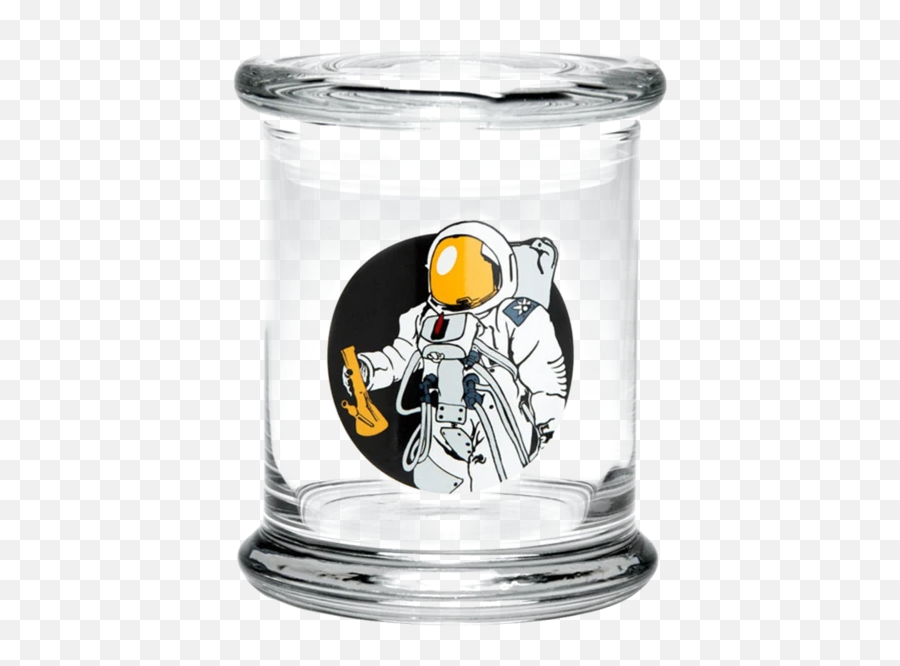 420 Science Spaceman Pop Top Jar Storages - Glass Stash Jar 420 Science Emoji,Astronaut Emoji