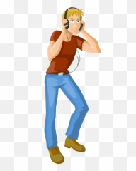 Man Guy Jeans Dancing Headphones Music Listening Emoji