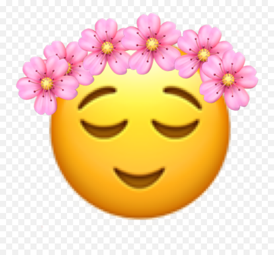 Calm Flowers Cuteeye Emoji Freetoedit - Smiley,Calm Emoji