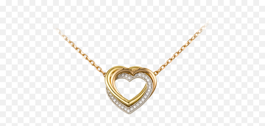 Gold Necklace Diamond Crystal Gems Stone Jewel Jewelry - Cartier Trinity Heart Necklace Emoji,Emoji Jewelry