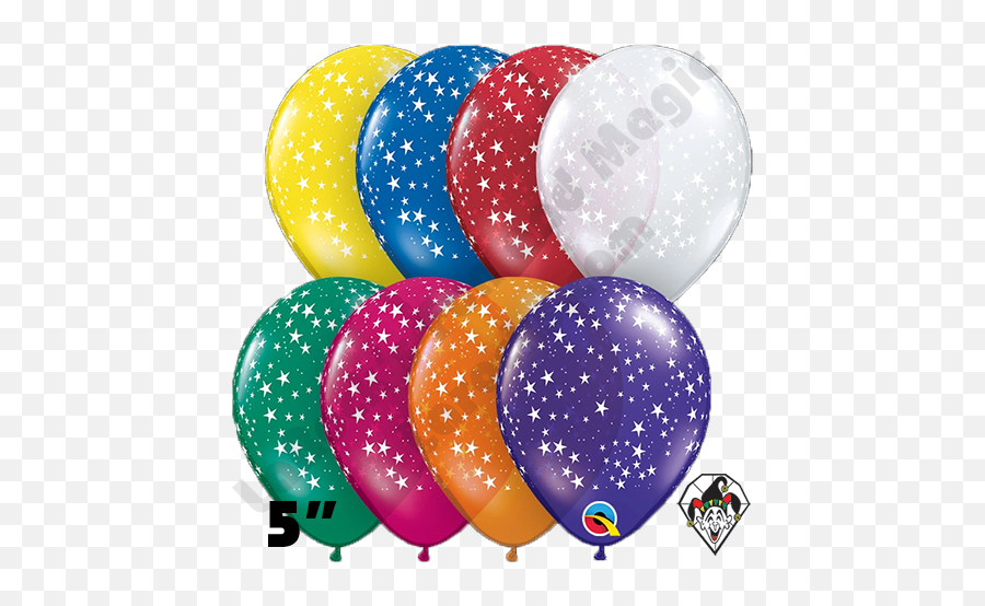 5 Inch Round Assortment Stars - Around Jewel Balloons Qualatex 100ct Balloon Emoji,Jewel Emoji