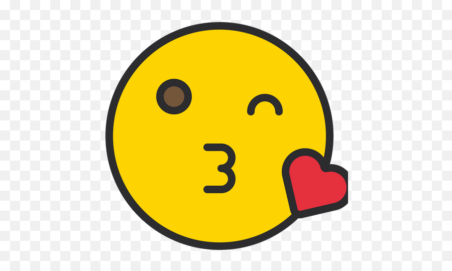 Face Blowing A Kiss Emoji Icon Of Colored Outline Style - Clip Art,Blowing Kiss Emoji