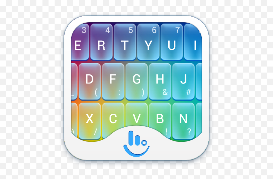 Download Touchpal Rainbow Keyboard For Android Myket - Phone Qwerty Keyboard Png Emoji,Easter Emoticons Free