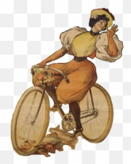 Woman Lady Retro Vintage Bicycle - Delivery Emoji