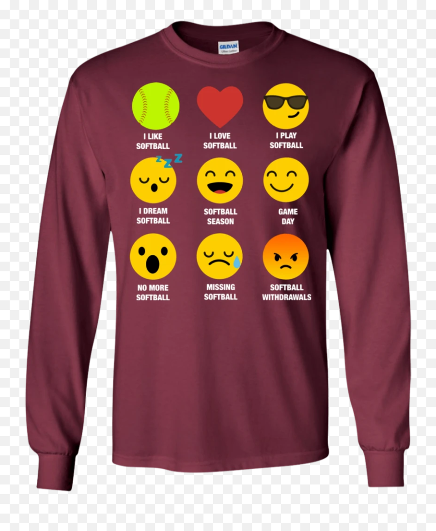 I Love Softball Emoji Emoticon Team Jersey Style Graphic Ls - Minnesota Wisconsin Im With Stupid,Sniper Emoji