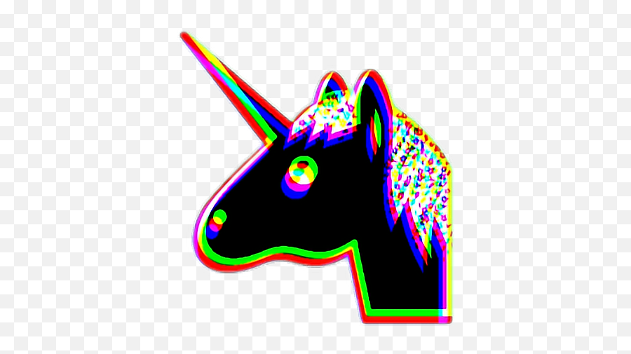 Unicorn Unicornio Glitch Sticker By Melizabethhf - Bovinae Emoji,Unicornio Emoji