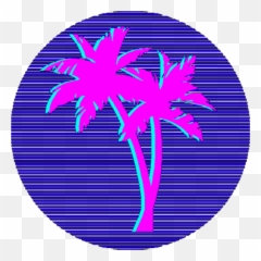 Vapor Grunge Palmtree Vaporwave - Pastel Vaporwave Transparent Emoji,Vaporwave Emoji