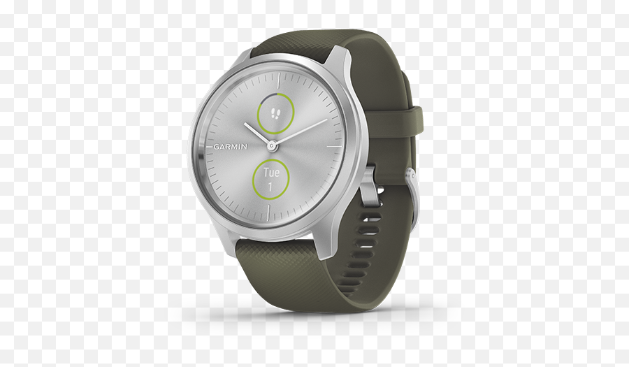 Wearables - Vívomove Style Moss Green Silver Emoji,Stopwatch Emoji