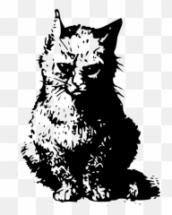 Cat Pet Domestic Feline Kitty - Stencil Caricatura Emoji