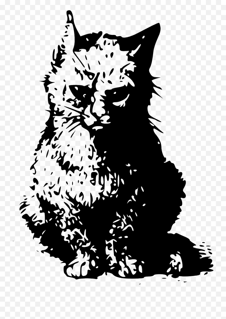 Cat Pet Domestic Feline Kitty - Stencil Caricatura Emoji,Sleeping Cat Emoji