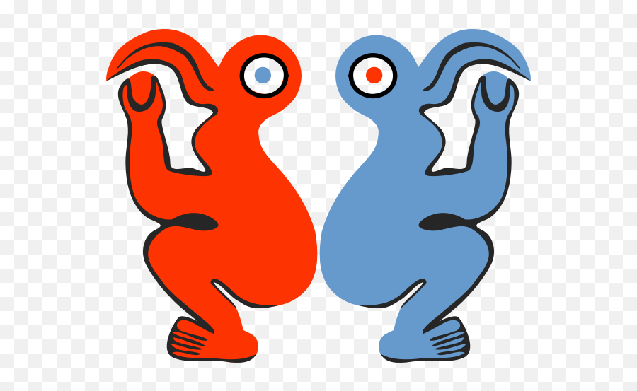 Vector Clip Art Of Red And Blue Eastern - Easter Island Free Vector Emoji,Naked Man Emoji