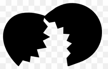 Cracked Egg Shell Clipart - Broken Silhouette Emoji