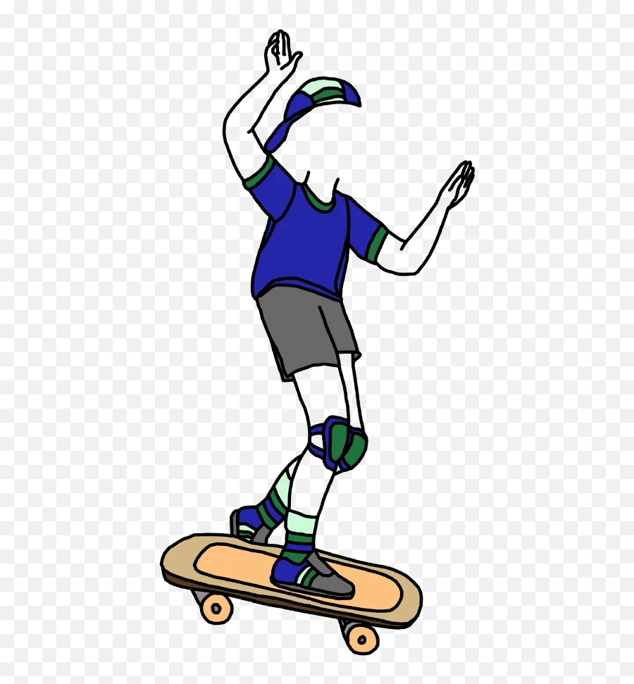 Skateboard Birthday Party Invitation - Girl Skateboarder Transparent Png Emoji,Skateboard Emoticon