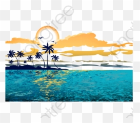 Beach Sunset Png Clipart - Transparent Background Clipart Beach Waves Emoji,Beach Sunset Emoji