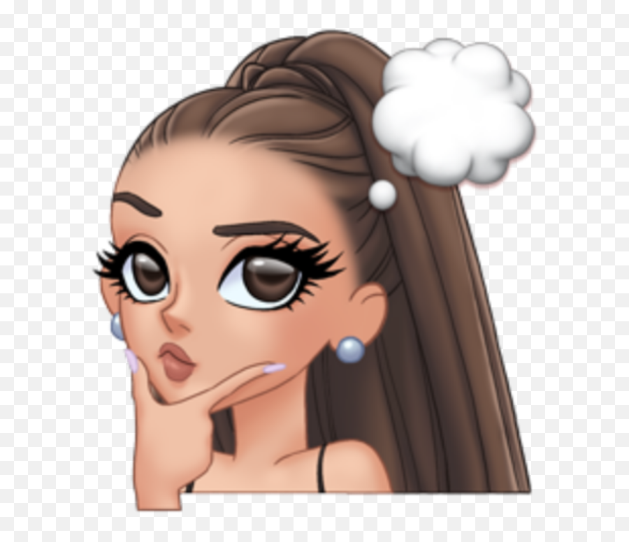 Arianagrande Arimoji Pensive Think - Drawing Cute Ariana Grande Emoji,Pensive Emoji Meme