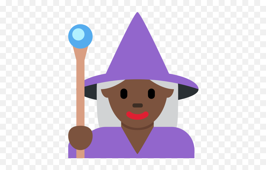 Woman Mage Emoji With Dark Skin Tone Meaning And - Emoji Maga,Witch Hat Emoji