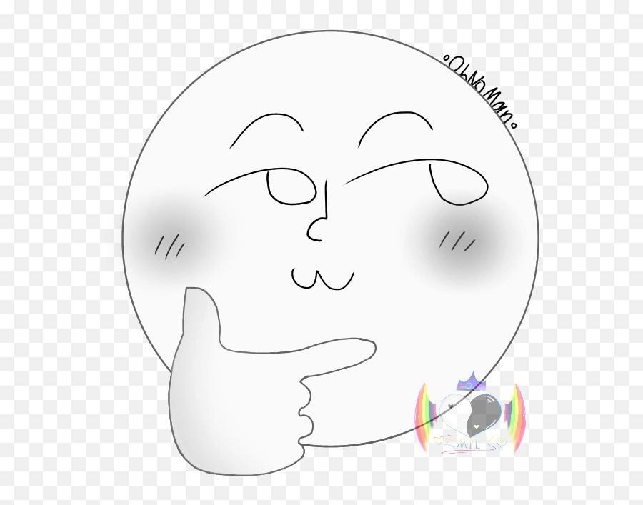 Cartoon Emoji,Thicc Thinking Emoji