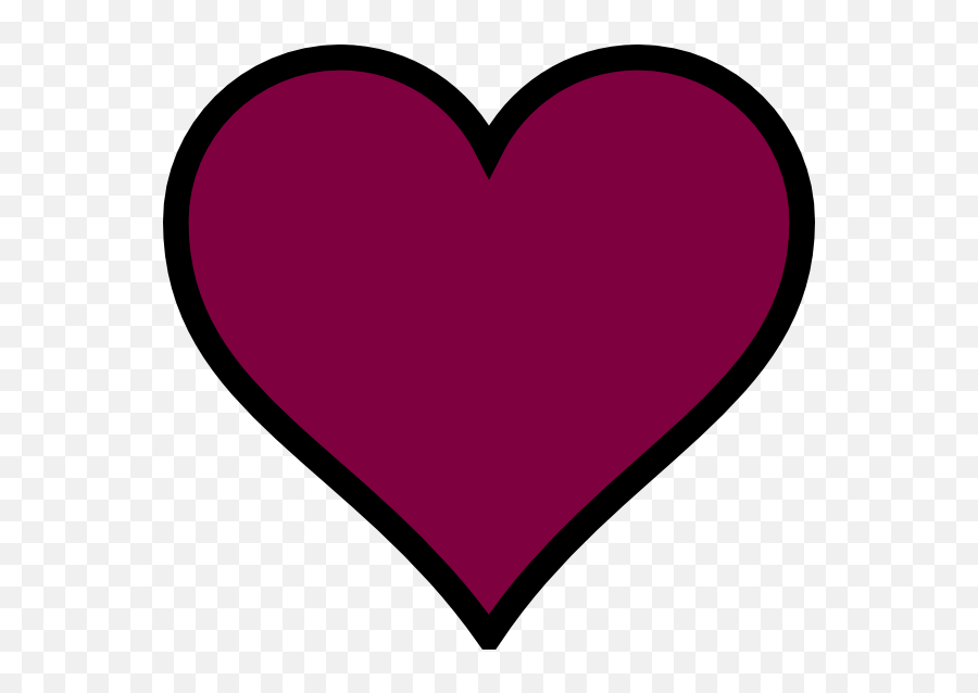 Maroon Heart Black Decor Clip Art At - Heart Black Outline Emoji,Swirling Hearts Emoji