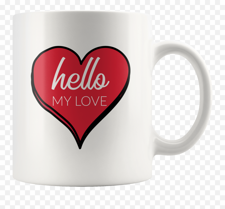 Hello My Love Big Heart Coffee Mug - Beer Stein Emoji,Coffee And Heart Emoji