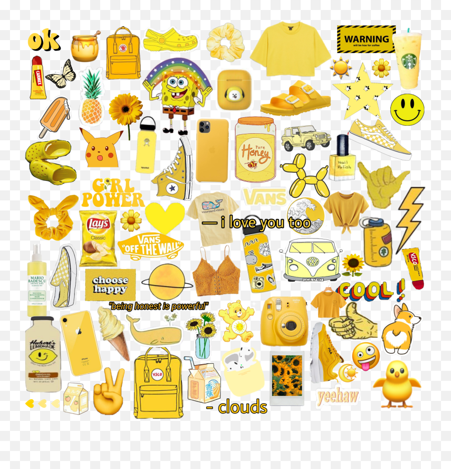 Yellow Sticker By - Aesthetic Sticker Tumblr Yellow Emoji,Yellow Card Emoji